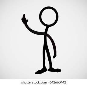 Stick figure Communication the finger gesture
