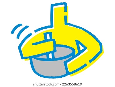 Stick figure cooking. Hand-drawn vector data.