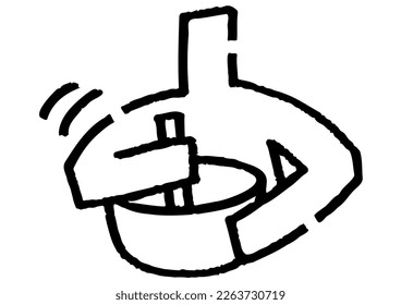 Cocina con figuras de palo. Datos de vector hechos a mano.