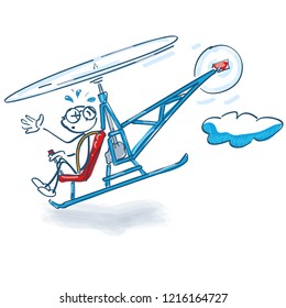 Stick figure crashes with a helicopter