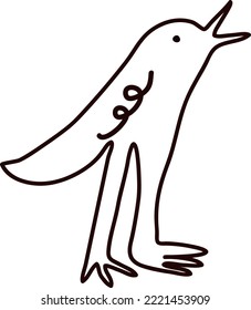 The stick figure of cute cartoon birds is very simple to complete.