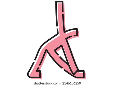 

Stick Figure Doing Yoga (triangle Pose)
