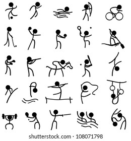 stick figure doodle sports signs