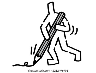 Stick figure drawing lines in pencil