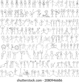 stick figure drawing set of people