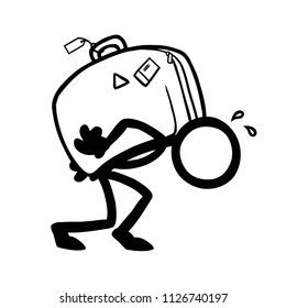 Stick Figure Emotional Baggage Weight