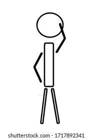 Stick figure with expression of thinking