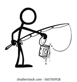 Stick Figure Fishing Can