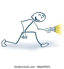 Stick figure with a flashlight