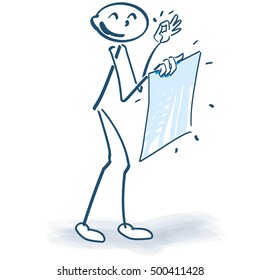 Stick figure with a fresh poster
