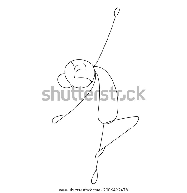 Stick Figure Girl Dancing Isolated Vector Stock Vector (Royalty Free ...