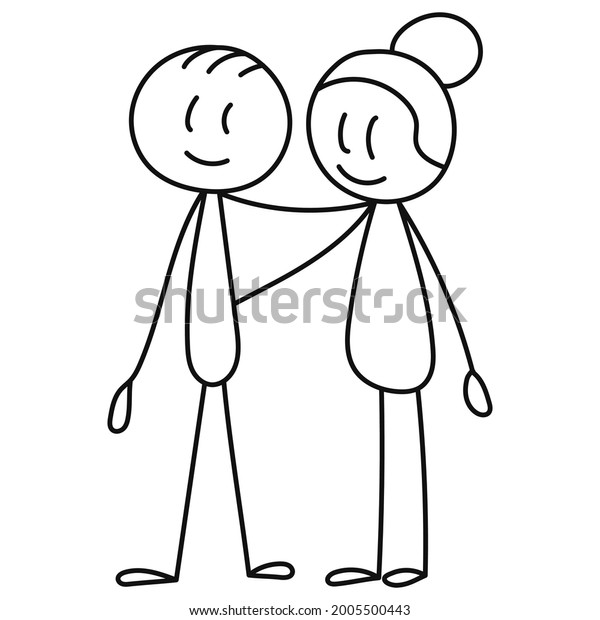 Stick Figure Guy Girl Isolated Vector Stock Vector (Royalty Free ...