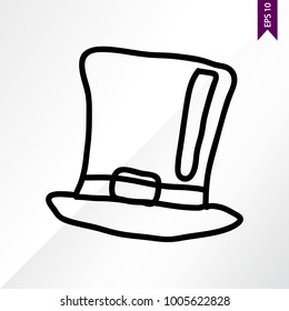 Stick figure hat on the white, light backgroung, vector