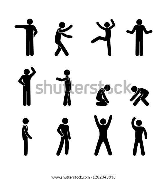 Stick Figure Human Icon Stock Vector (Royalty Free) 1202343838