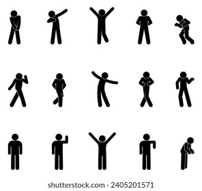 stick figure human silhouette, people illustration, man icon