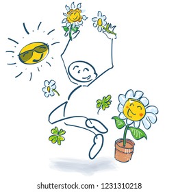 Stick figure and jump into the summer