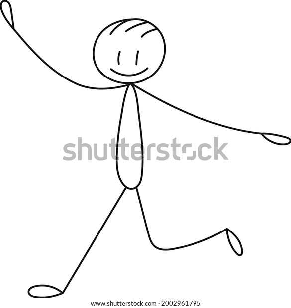 Stick Figure Jumping Joyful Man Stock Vector (Royalty Free) 2002961795 ...