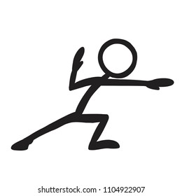 Stick Figure Kung Fu Lunge Chop