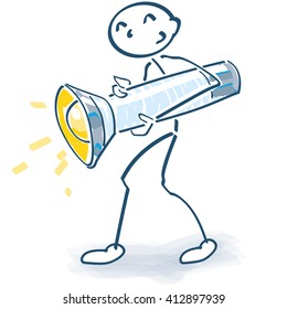 Stick figure with a large flashlight