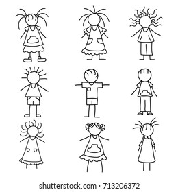 Little Boy and Girl Stick Figures Images, Stock Photos & Vectors ...