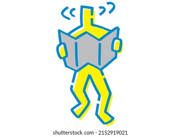 Stick figure lost with a map
