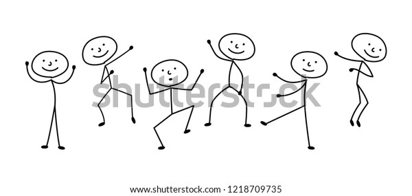 Stick Figure Man Dancing Stock Vector (Royalty Free) 1218709735 ...