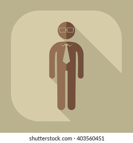 stick figure of a man with glasses