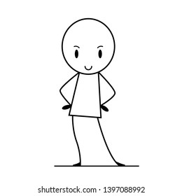 stick figure man pose standing illustration image vector isolated