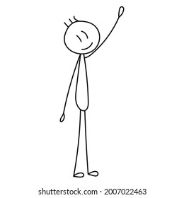 Stick Figure Man Pulls His Hand Stock Vector (Royalty Free) 2007022463 ...