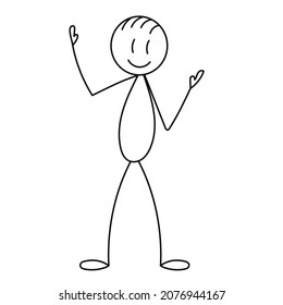 Stick Figure Man Rejoices On White Stock Vector (Royalty Free ...