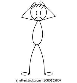 Stick Figure Man Upset Vector Isolated Stock Vector (royalty Free 