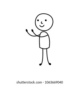 stick figure man waving his arms