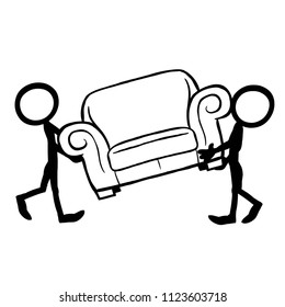 Stick Figure Moving Furniture