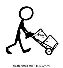 Stick Figure Moving Trolley