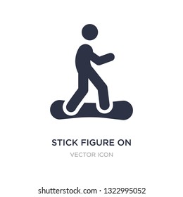 stick figure on snowboard icon on white background. Simple element illustration from Sports concept. stick figure on snowboard sign icon symbol design.