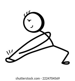 Stick figure with open arms, hand drawn icon of chill 