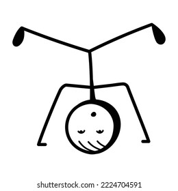 Stick figure with open arms, hand drawn icon of chill 