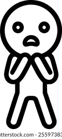 stick figure panic anxiety, nervousness sign, symbol, vector, art