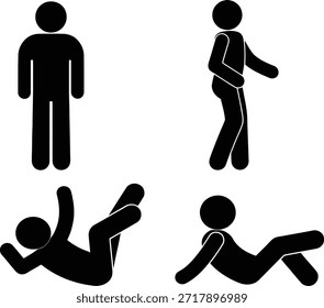 Strichfigur Person fällt Silhouette Illustration
