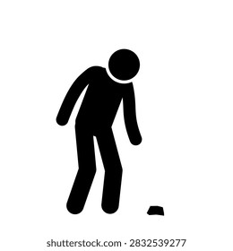 Stick Figure Picking Up An Object.