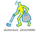 Stick Figure Picking Up Trash