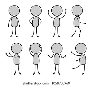 Stick Figure Pictogram Person Different Postures Stock Vector (royalty 