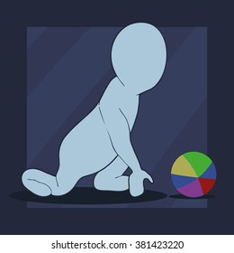 Stick Figure playing with a ball