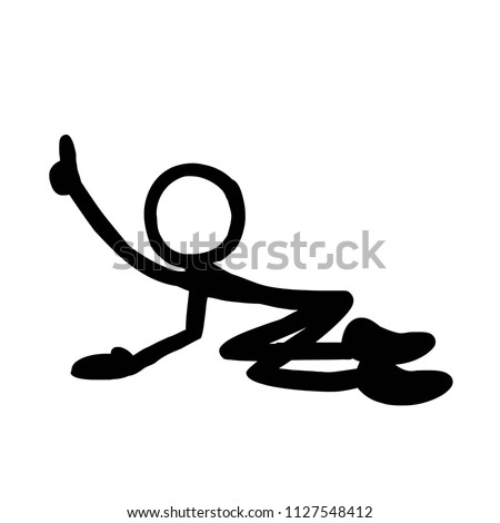 stick figure pointing crouching stock vector royalty free