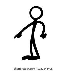 Stick Figure Pointing Down