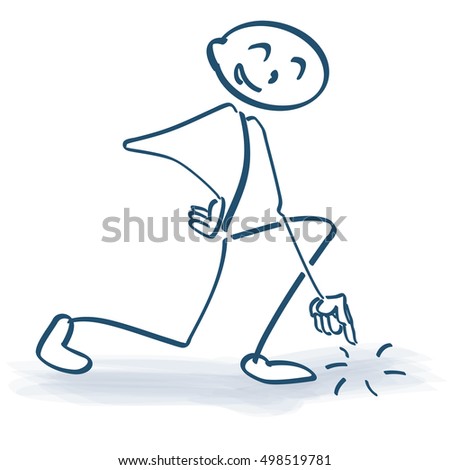 stick figure pointing ground stock vector royalty free 498519781