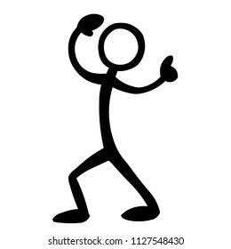 Stick Figure Pointing Up Right