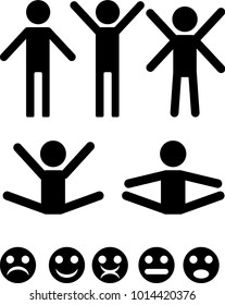 Stick figure positions set vector