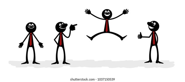 Stick Figure Positions Set Vector Stock Vector Royalty Free 1037150539 4340