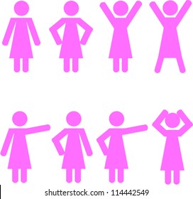 Stick figure positions set vector